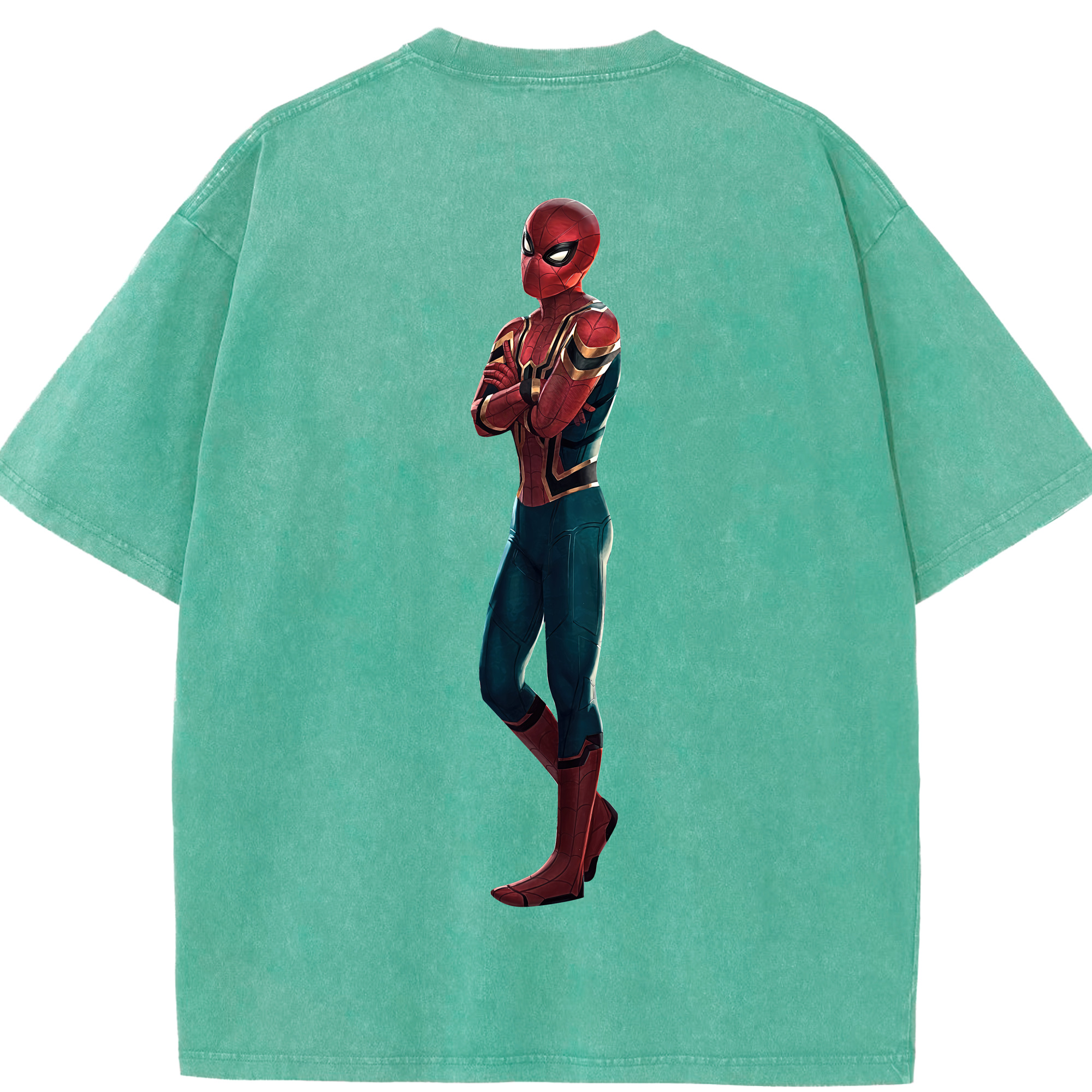 （画像用） Spider Man スパイダーマン 綿100% ヴィンテージ風 半袖Tシャツ（背面プリント）